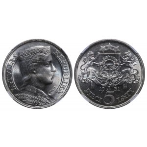 Latvia, 5 Lati, 1931 year, NGC, MS 62