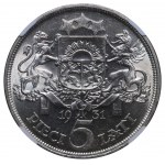 Latvia, 5 Lati, 1931 year, NGC, MS 62