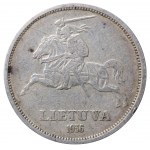 Collection of 3 Coins: Lithuania, 5 Litai, 1936 year, Jonas Basanavichius, 2 Litai, 1925 year, 1 Litas, 1925 year
