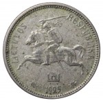 Collection of 3 Coins: Lithuania, 5 Litai, 1936 year, Jonas Basanavichius, 2 Litai, 1925 year, 1 Litas, 1925 year