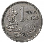 Collection of 3 Coins: Lithuania, 5 Litai, 1936 year, Jonas Basanavichius, 2 Litai, 1925 year, 1 Litas, 1925 year