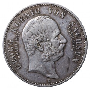 Kingdom of Saxony, 5 Mark, 1904 year, E, Death of King Georg