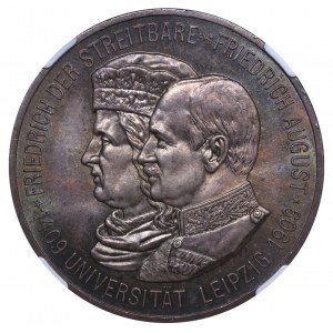 Kingdom of Saxony, 5 Mark, 1909 year, 500th Anniversary of Leipzig University, NGC, MS 65
