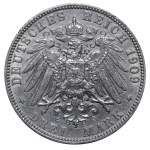 Free Hanseatic city of Hamburg, 3 Mark, 1909 year, J
