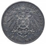 Free Hanseatic city of Hamburg, 3 Mark, 1909 year, J