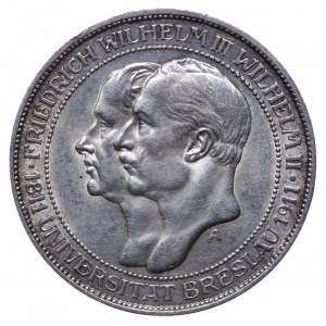 Kingdom of Prussia, 3 Mark, 1911 year, A, 100th Anniversary of the University of Wroclaw