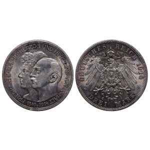 Anhalt-Dessau, 3 Mark, 1914 year, A, 25th Anniversary of the Wedding of Duke Friedrich II. of Anhalt and Duchess Marie of Baden