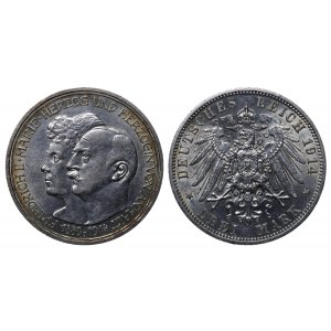 Anhalt-Dessau, 3 Mark, 1914 year, A, 25th Anniversary of the Wedding of Duke Friedrich II. of Anhalt and Duchess Marie of Baden