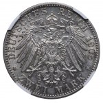 Grand Duchy of Baden, 2 Marks, 1906 year, 50th Anniversary of the Wedding of Duke Friedrich I and Louise, NGC, MS 62