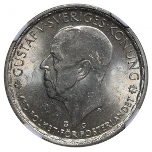 Sweden, 1 Krona, 1945 year, G, NGC, MS 64