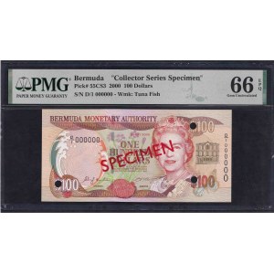 Bermuda, 100 Dollar, 2000, Exemplar, Gem UNC 66, TOP POP
