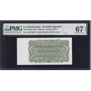 Czechoslovakia, 5 Korun, 1961, Superb Gem UNC 67