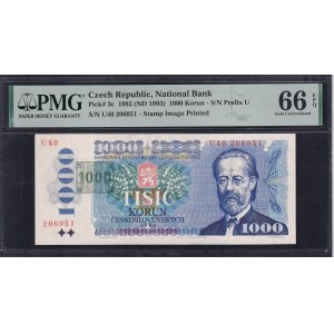 Repubblica Ceca, 1000 Korun, 1985, Gemma UNC 66 EPQ