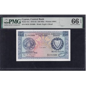 Cyprus, 250 Mils, 1975, Gem UNC 66 EPQ
