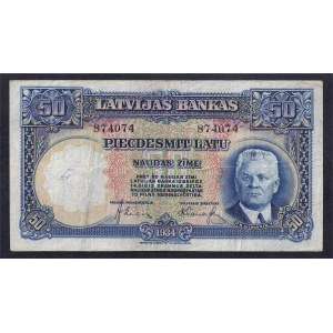 Lettonie, 50 Latu, 1934, VF