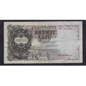 Lotyšsko, 10 Latu, 1940, VF
