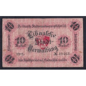Latvia - Libava, 10 Rubel, 1915, VF