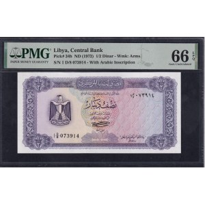 Libya, 1/2 Dinar, 1972, Gem UNC 66 EPQ