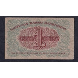 Lithuania, 1 Centas, 1922, XF