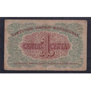 Lithuania, 1 Centas, 1922, F
