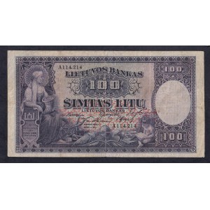 Lithuania, 100 Litu, 1928, VF