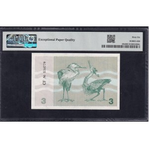 Lithuania, 3 Talonas, 1991, Gem UNC 66 EPQ