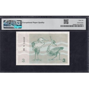 Lithuania, 3 Talonas, 1991, Gem UNC 66 EPQ
