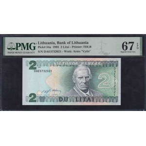 Lithuania, 2 Litai, 1993, Superb Gem UNC 67 EPQ