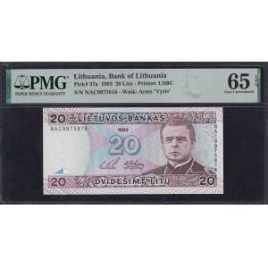 Lithuania, 20 Litu, 1993, Gem UNC 65 EPQ