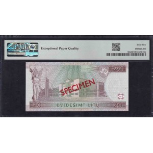 Lituanie, 20 Litu, 1997, Gem UNC 65 EPQ, ''SPECIMEN''
