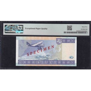 Lithuania, 10 Litu, 2001, Gem UNC 65 EPQ, ''SPECIMEN''