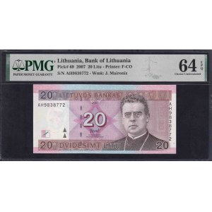 Lithuania, 20 Litu, 2007, Choice UNC 64 EPQ,