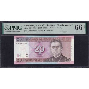 Lithuania, 20 Litu, 2007, Gem UNC 66 EPQ,