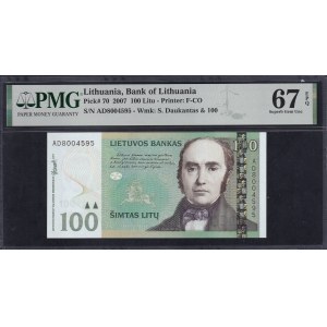 Lithuania, 100 Litu, 2007, Superb Gem UNC 67 EPQ,
