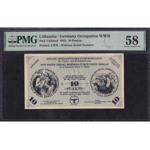 Lithuania, 10 Punkte, 1945, Choice About UNC 58
