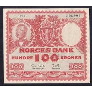 Norwegen, 100 Kronen, 1959, VF