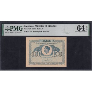Romania, 100 Lei, 1945, Choice UNC 64 EPQ