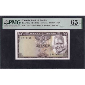 Zambia, 1 Kwacha, 1976, Gem UNC 65 EPQ