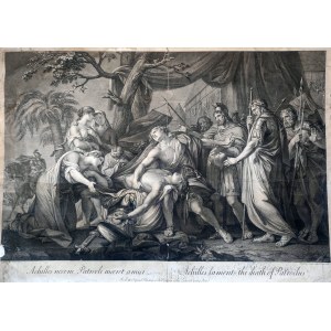 Dominicus Cunego (1726 -1803) - Achilles opłakujący śmierć Patroklesa, akwaforta - Rzym 1767