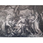 Dominicus Cunego (1726 -1803) - Achilles opłakujący śmierć Patroklesa, akwaforta - Rzym 1767