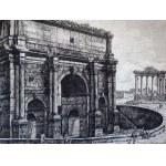 Rossini Luigi (1790-1857) - Łuk Septymiusza Sewera, Rzym 1820 [akwaforta]