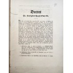 [Bractwo Trzeźwości]- Dekret Papieża Piusa IX do Biskupa Wrocławskiego Melchiora - Rzym / Wrocław 1851