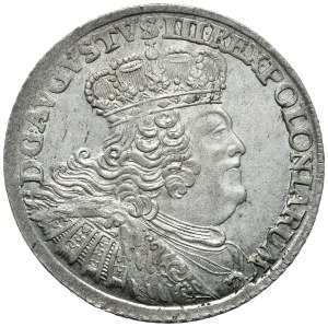 August III, crown orth 1756, Leipzig, large head, lion on shoulder