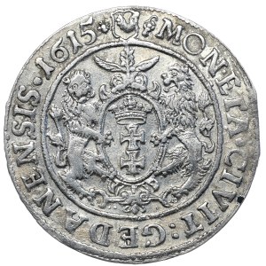Zygmunt III Waza, ort 1615, Gdańsk, nowszy typ popiersia, na rewersie MON· ETA