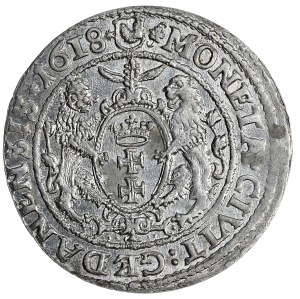 Sigismund III Vasa, ort 1618, Gdansk, maple leaf