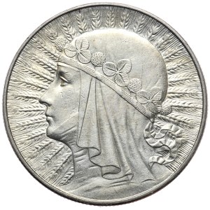 II Rzeczpospolita, 10 złotych 1932, głowa kobiety, Warszawa