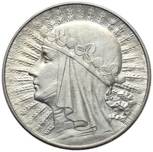 II Rzeczpospolita, 10 zloty 1932, woman's head, Warsaw