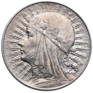 II Rzeczpospolita, 5 złotych 1932, głowa kobiety, ze znakiem mennicy, Warszawa