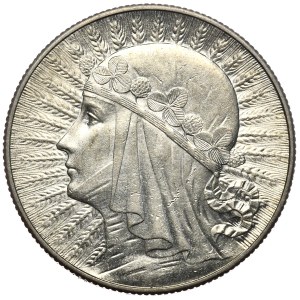 II Rzeczpospolita, 5 złotych 1932, głowa kobiety, bez znaku mennicy, Londyn