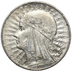 Second Republic, 5 zloty 1932, woman's head, London